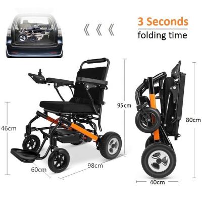 China KSM-602 Portable lightweight wheelchair ultra light foldable remote control electric wheelchair auto open and fold wheelchair for sale