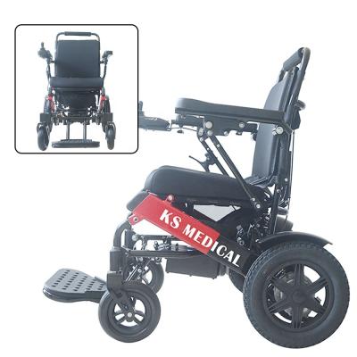 China KSM-601S Brushless motor 500w motorized wheelchairs reclining electric wheelchair price with 6AH travel battery for elderly for sale