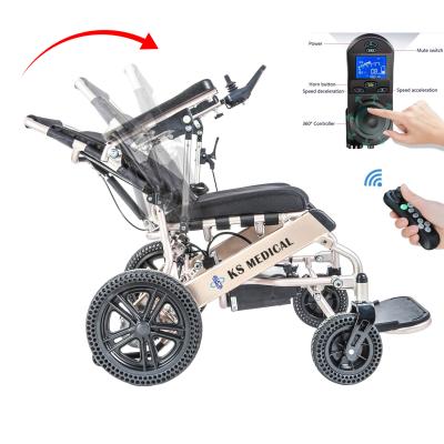 China KSM-601L Remote Control Electric Wheelchair for Disabled with LCD Voice Joystick Controller Reclining Electric Wheelchair for sale