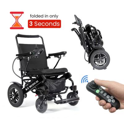 China KSM-601 Electric wheelchair foldable and lightweight latest design foldable active electric wheelchair with remote control for sale