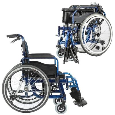 China KSM-201Good quality multifunctional aluminum lightweight wheelchair for the disabled patients people folding manual wheelchair for sale