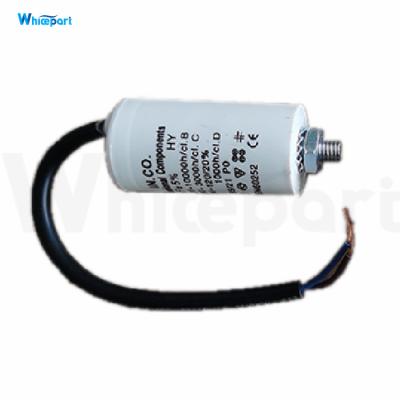 China Garage washing machine parts capacitor CBB60 4uf 50/60HZ 450V with lead wire and screw for sale