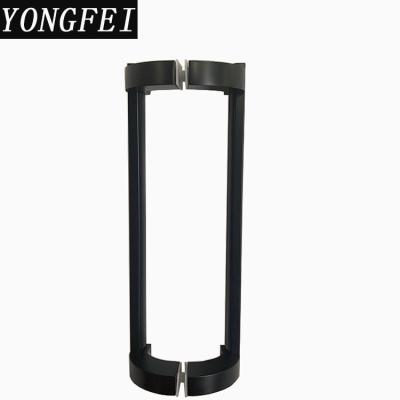 China Modern Stainless Steel Square Glass Door Handle Front Wooden Door Pull Handle Square Black Entry for sale