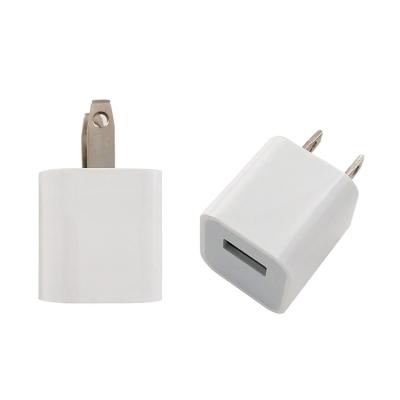 China Mobile Phone 5V 1A Cube Travel Single Left USB Charger Adapter USA Plug In USB Wall Charger Block For Apple iPhone for sale