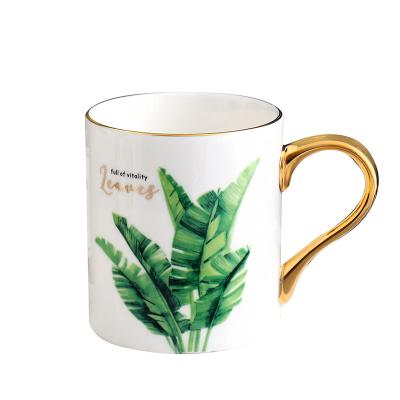 China 2021 creative hand-painted coffee mugs (customized) viable commercial premises cups of the latest style INS Nordic handle gold for sale