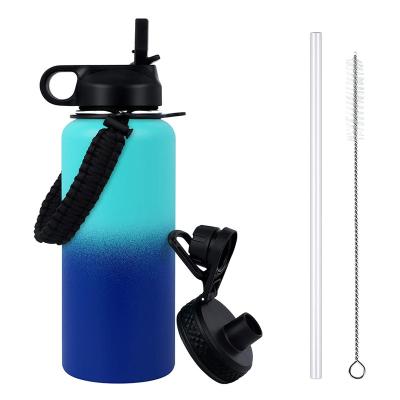 China Viable Custom Leakproof 304 Lids Popular 32oz Color 2 Color Gradient Water Bottle Gym Food Grade for sale