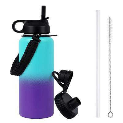 China 32oz Popular Viable Customized Metal 304 Watter Bottle With 2 Lids Vacuum Insulated Tumbler For Health And Fitness for sale