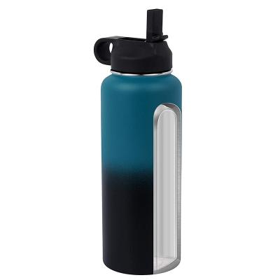 China Viable Personalized Leakproof Metal Insulated Sports Water Bottle Food Grade 2 Gradient Large 304 Different Lids for sale