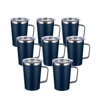 China New Design 16oz Sustainable Stainless Steel White Mugs BPA Free Stainless Steel Wine Cup Set Double Wall Vacuum Insulation For Recycling for sale