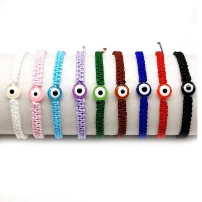 China Cute Many Colors Flat Resin Beads Evil Eyes Bracelets Customized Bracelets Pack 8MM String Handmade Evil Eye For Women Girls Bracelet for sale