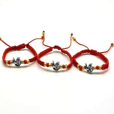 China Red woven beads bracelet baby size alloy accessories and 4MM religious millet can be given as a gift cupid archery handmade bracelets for sale