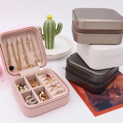 China MiNi Jewelry Leather Storage Box Universal Waterproof Leather Case Storage Case Travel Jewelry Box Organizer for sale