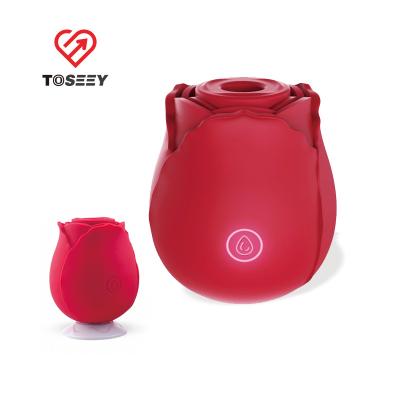 China 9 Vibration Modes Woman Clitoris Vibrating Rose Sucking Flower Vibrator Rose Shape Vibrator Sex Toys 9 Red for sale