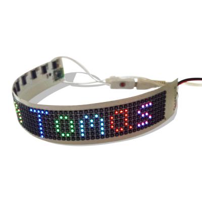 China Shenzhen indoor led light up letter wireless slim message control text message app P3.25 5V BT flexible led screen display for sale