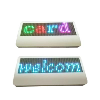 China Indoor Programmable LED Name Badge RGB World Name Full Color Message Language Card for sale