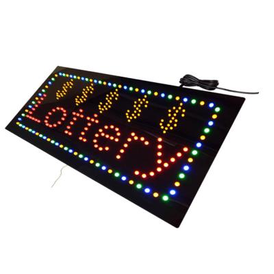 China Glitter / Static Customized Shape Patterns Vertical Hanging Signs Lottery Income Tax Open Board Bar Light Led Open Neon Sign for sale