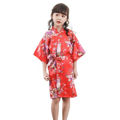 China Casual Good Quality Wedding Bridesmaid Bridesmaid Long Robe Satin Kids Summer Kimono Bathrobes Long Robe for sale