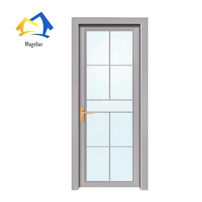 China Modern Internal Waterproof Ventilation Bathroom Interior Aluminum Glass Door for sale