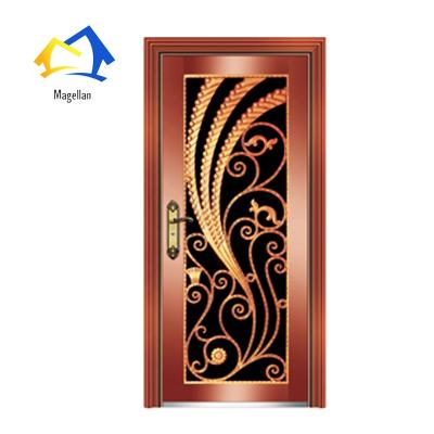 China Hot Sale Security Steel Swing Door Gold Color Painted Stainless Steel Door for sale