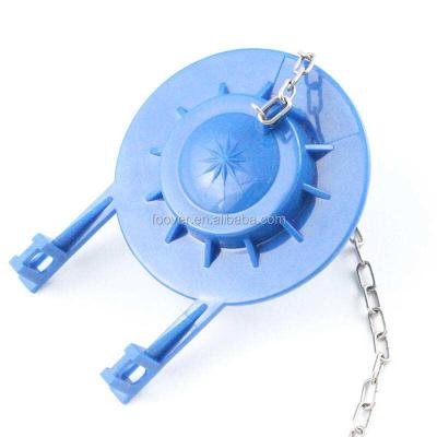 China Traditional Blue Flap Toilet Tank Fitting Flush Valve Flap With Chain Universal Size for sale