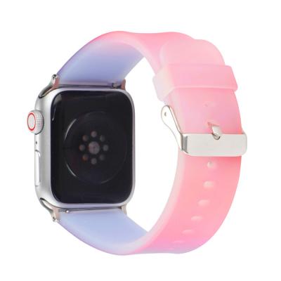 China Fashion Sports Replacement Silicon Gel Wrist Strap Rubber Watch Band For Apple iWatch 7 Series 41mm 45mm for sale