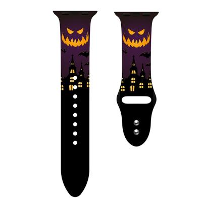 China Sports Halloween Design Silicone Strap Rubber Strap For Apple Watch 123456 Series SE 38/40/42/44mm for sale