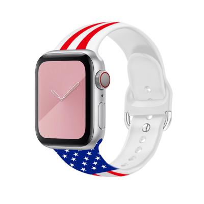 China Sport Fashion Cartoon Design Silicone Watch Band With Stainless Steel Buckle For Apple Watch 654321 Series for sale