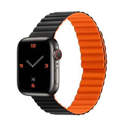 China Sport Magnet Silicone Watch Band For Apple Watch 38mm 40mm 42mm 44mm, Silicone Band For iWatch Series Se 6 5 4 3 2 1 for sale