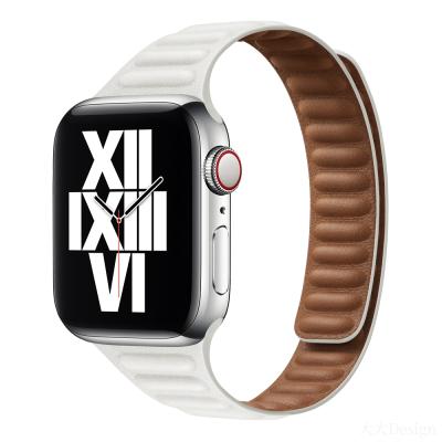 China Fashion PU Leather Replacement Magnetic Leather Buckle For Apple Watch 6 Band Strap For iWatch Series 6/5/4/3/2/1 Leather Strap for sale