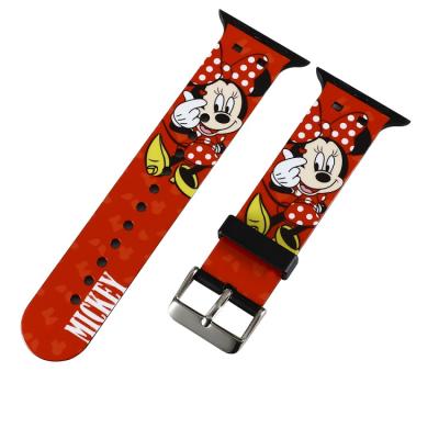 China Fashion Custom Design Smart Watch Band Fashion Minnie Mouse Strap For Apple Watch 38/40/42/44mm for sale