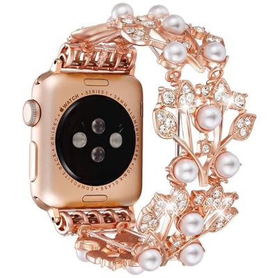 China Fashion Jewelry Bracelets Women Bracelets Bling Chain Strap Bling Bands For Apple Watch Series 6 5 4 3 2 1 for sale