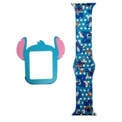 China Fashion Cartoon Cartoon Watch Band + Case For Apple Watch 40mm 44mm Fashion Strap With Watch Case For iWatch Series 4/5/6 for sale