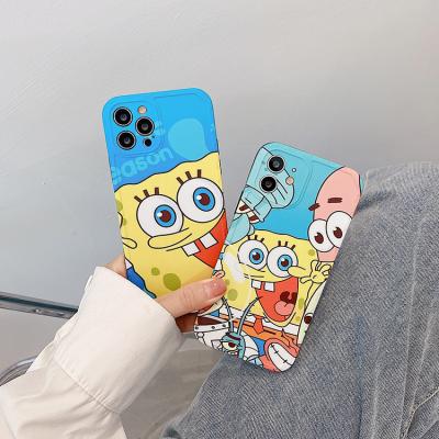 China Anti-drop drop shipping For iPhone 12 mini 11 pro 8 X Xs Fashion Cartoon Anime Spongebob Patrick Star Soft Cover Case for sale