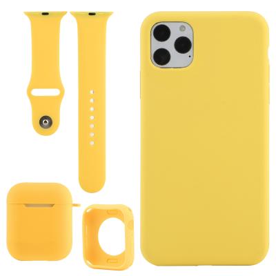 China Fashion For Apple Shell Series Silicone Protective Case Durable Anti-falling Mobile 4 pods in 1 phone case/watch case/air case for sale