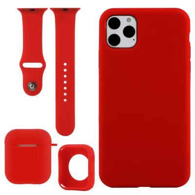 China Fashion 4 in 1 Silicone Protect Cover for iPhone/iWatch/Air Pods Bands for Apple Watch Band Strap Case for iwatch Series 4/5 Cover for sale