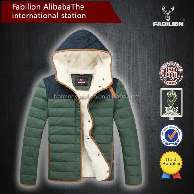 China Breathable High Quality Soft Lamb Wool Mens Thick Feather For Hooded Jacket for sale