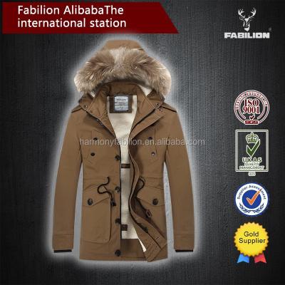 China Breathable High Quality China Factory European Fashion Thicken Woolen Collar For Man Winter Jacket for sale