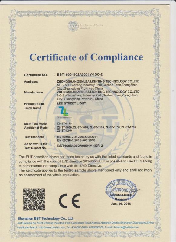 CE - Zhongshan ZENLEA Lighting Technology Co., Ltd.