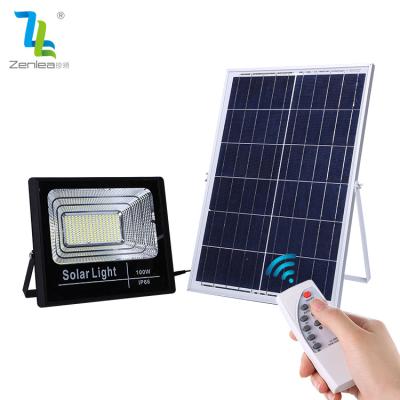 China Garden High Lumens Cool White Outdoor Waterproof IP65 Cast Aluminum 25 40 60 100W Solar Led Flood Light for sale