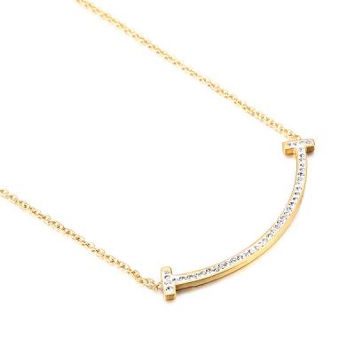 China Fashion Kalen Rose Gold Silver Color High Quality Stainless Steel Zircon Figaro Chain Necklaces Women for sale