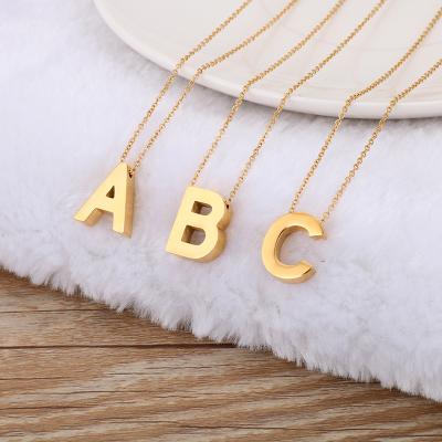 China FASHIONABLE Kalen Customized Jewelry 18k Gold Plated Women Silver Charms Stainless Steel Alphabet Letter Initial Necklace Pendant for sale