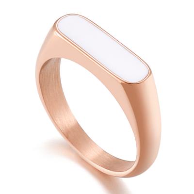 China Fashion Simple 18K Gold Plating Ring Women Charms Stainless Steel Jewelry Special Rings for sale