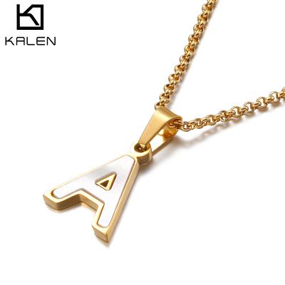 China Custom High Quality Hiphop Letter Necklace Women Stainless Steel Necklace for sale