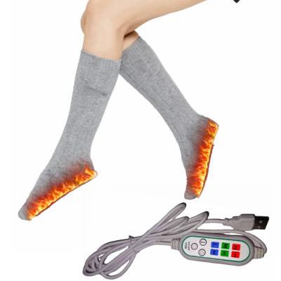 China Sustainable Winter Cold Weather USB Power Supply Thermostat Timing Heating Socks Keep Feet Warm for sale