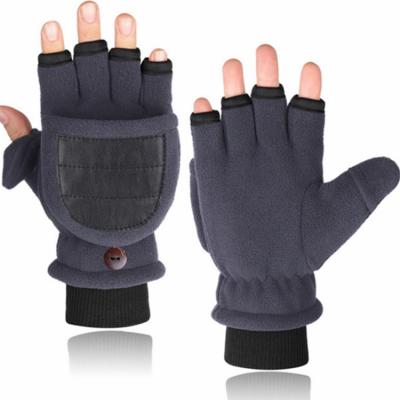 China Double Sided Flip Constant Temperature Keep Hand Warm USB Finger Warmer Mittens Winter Half Finger Warmer Mittens for sale