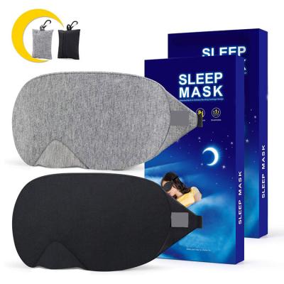 China Cotton Soft Cotton Comfortable Light Blocking Wide And Flexible Strap Eye Mask For Sleep for sale