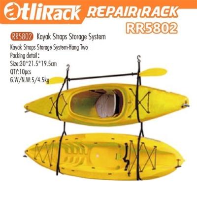 China Eco-friendly ATLI Dinghy Boat Kayak Storage System Wall Mount Hanger Ties Strap For Two Kayak for sale