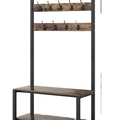 China Storage Shoes Rack Organizer with 3-in-1 Shoe Bench with 9 Hooks Entryway Coat Rack Hallway Home Office for sale