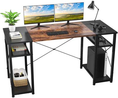 China Industrial Computer Desk Home Office Desk With Storage Shelf, Industrial Desk With 4-Tier Shelves for sale