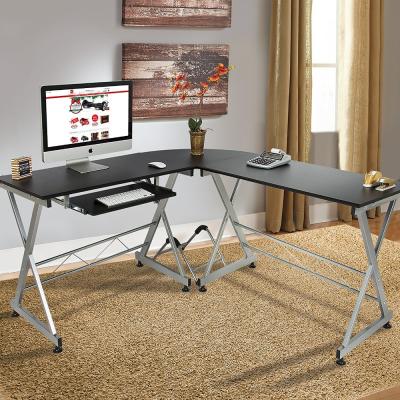 China LAPTOP DESK Modern L Shaped Computer Desk for Home or Office L-shape Desk Corner Furniture Wooden Game Table for sale